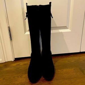 La Canadienne Lentina Waterproof Black Suede Knee High Boots Size 10M